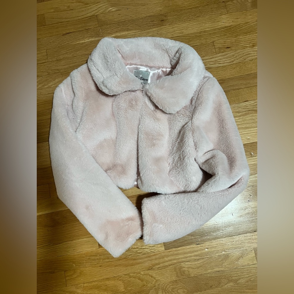 Rare Editions Light Pink Faux Fur Jacket